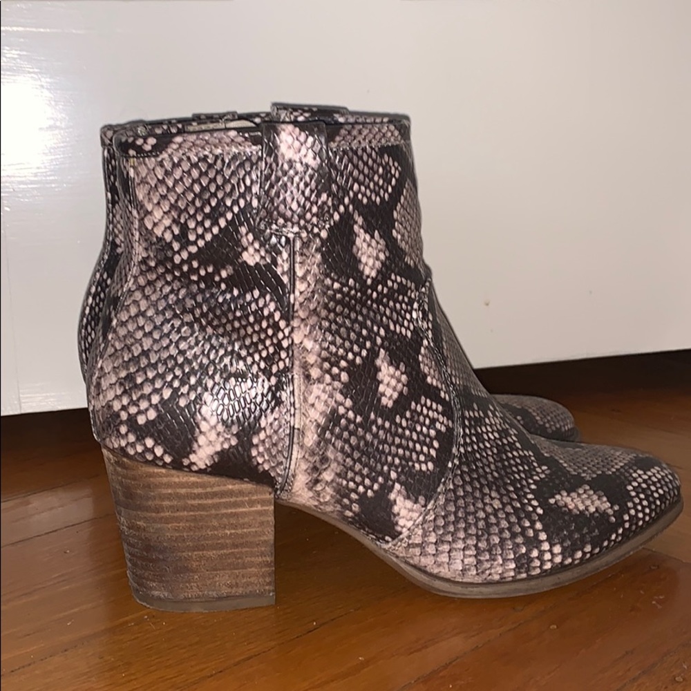 Faux snakeskin boots
